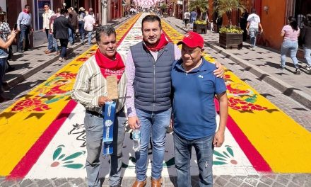 Sorprende tapete monumental de aserrín de Huamantla en la marquesada 2022