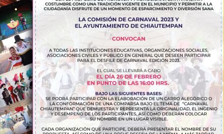 Convoca Ayuntamiento de Chiautempan a participar en el desfile de Carnaval “Traspasando fronteras”