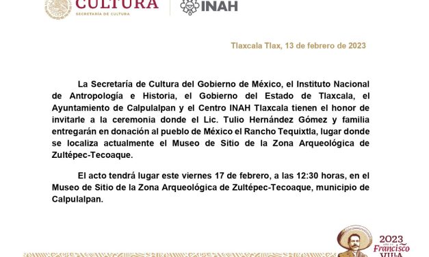 Tulio Hernández donará rancho con zona arqueológica al pueblo de México