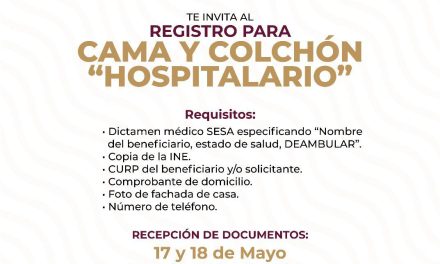 Vence registro en el programa “Cama y colchón hospitalario” en Chiautempan