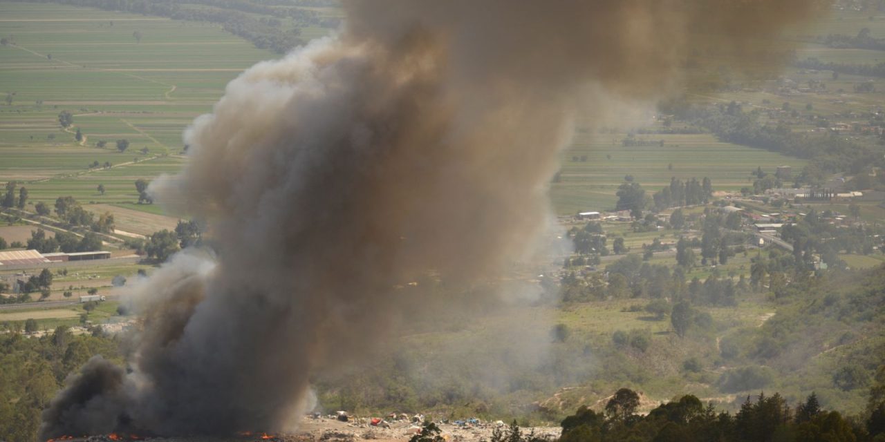 Se incendió el depósito de basura en Panotla