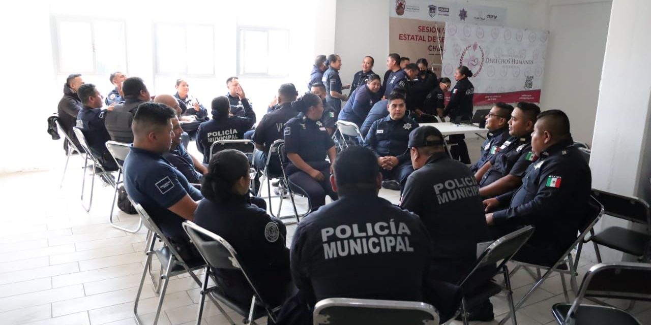 Recibe Policía de Chiautempan capacitación en materia de Derechos Humanos