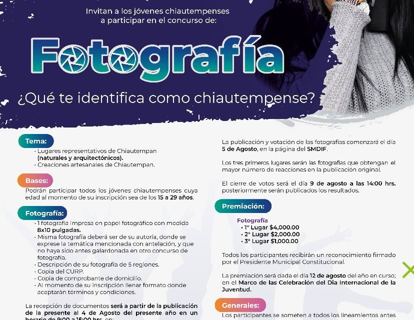 Invita Ayuntamiento de Chiautempan a participar en concurso de fotografía ¿Qué te identifica como chiautempense?