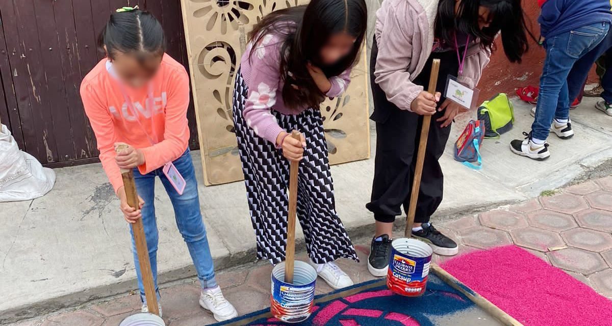 Invita ayuntamiento de Huamantla a vivir una experiencia cultural con alfombras y tapetes en el Día de la Niña y Niño Alfombrista